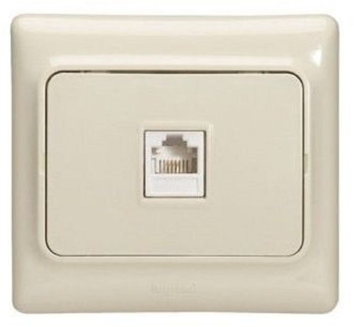 Розетка телефонная с рамкой Legrand Kaptika 1-м. RJ11 белый картинка